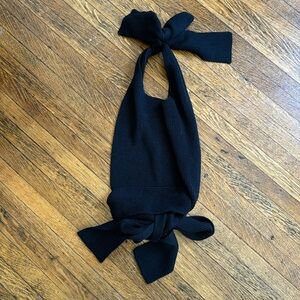 Free people knitted halter top with bow details